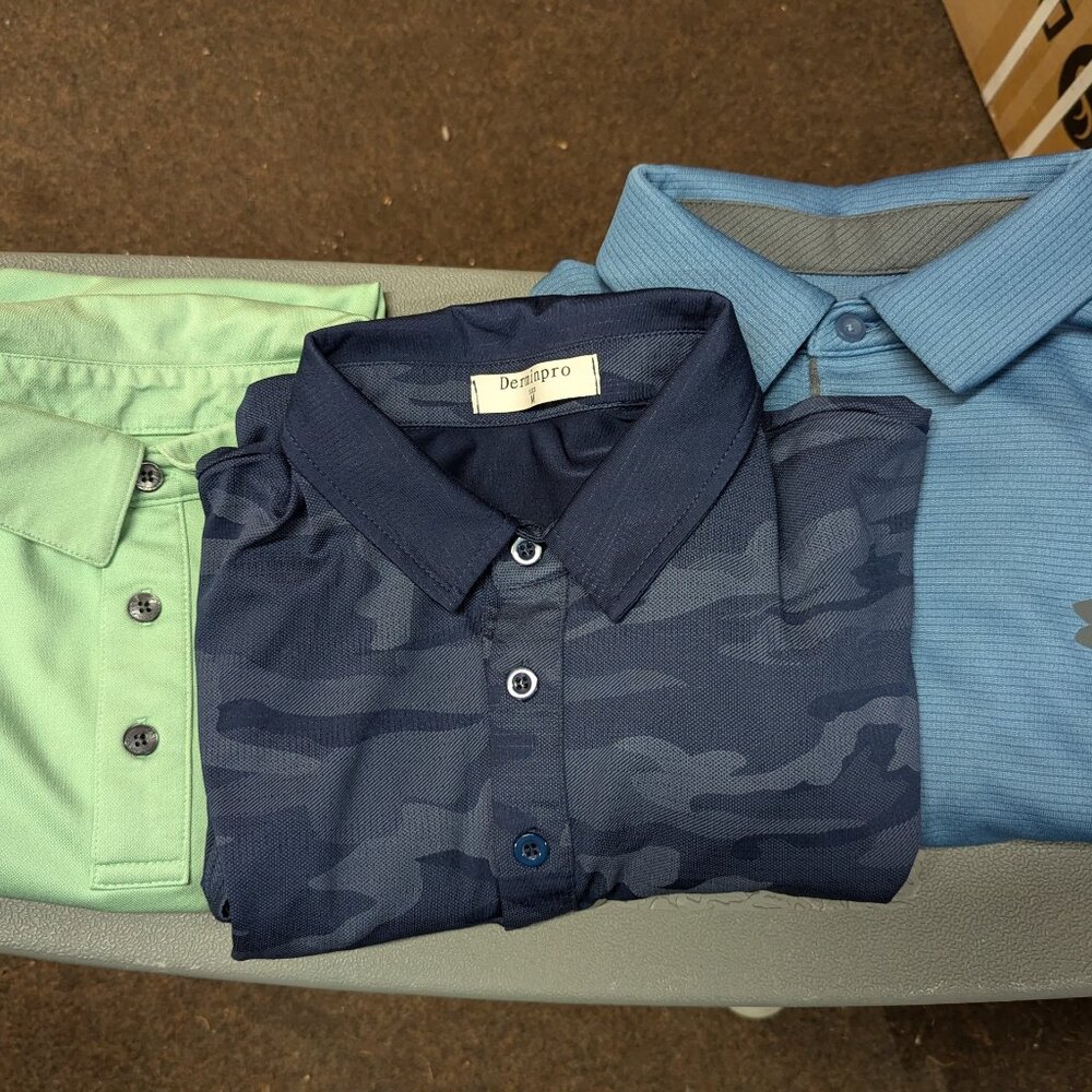 Polo Style Golf Shirts, Short Sleeved - 3 pcs